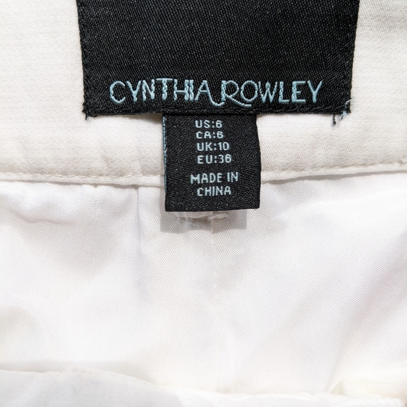 Cynthia Rowley white pleated wide legs pants - Picture 8 of 9